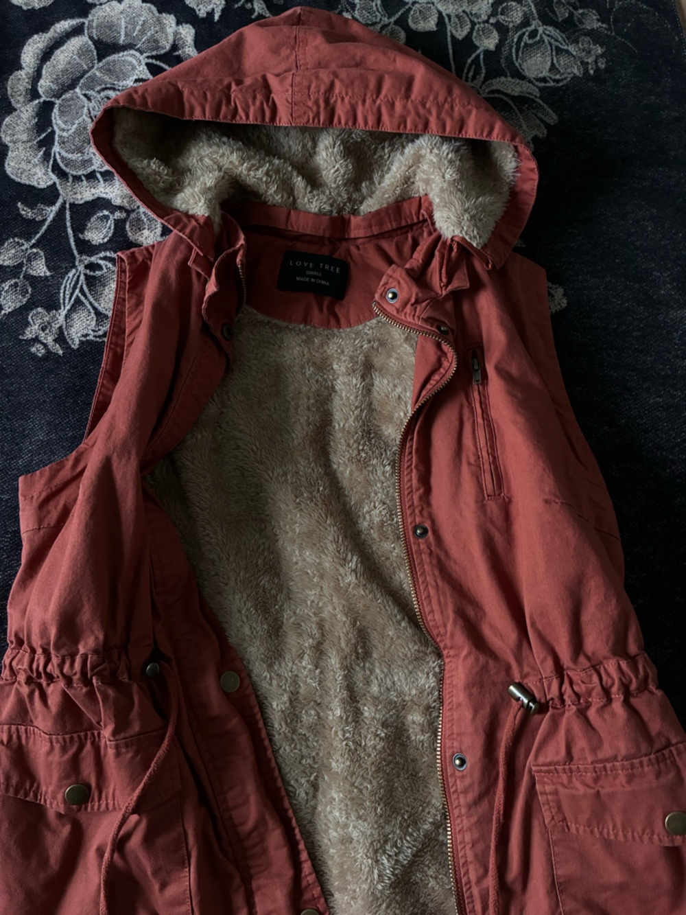 Love Tree Rust Red Lined Jacket